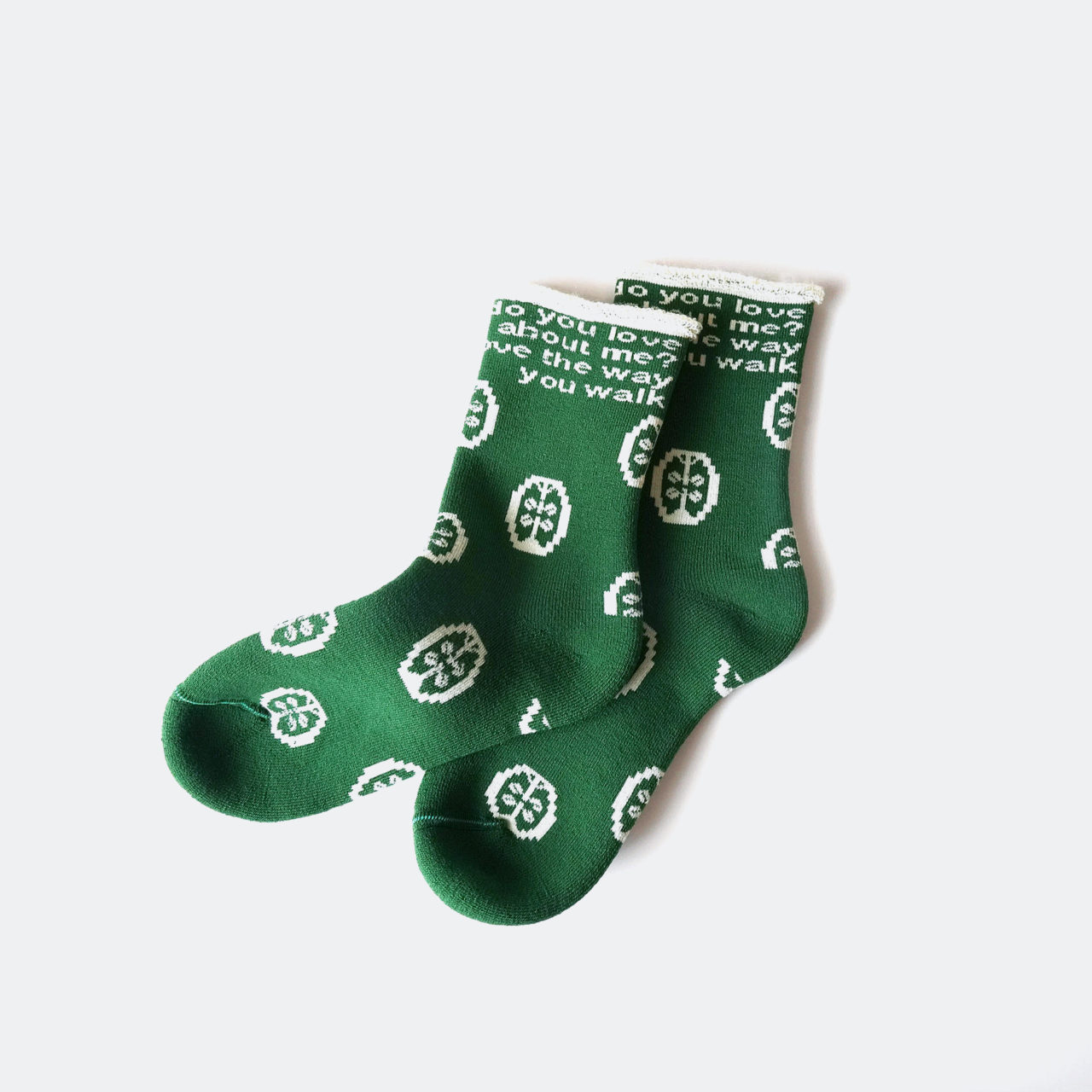 fluffy socks CLOVER（green）FEEL MY FOOT STEPS