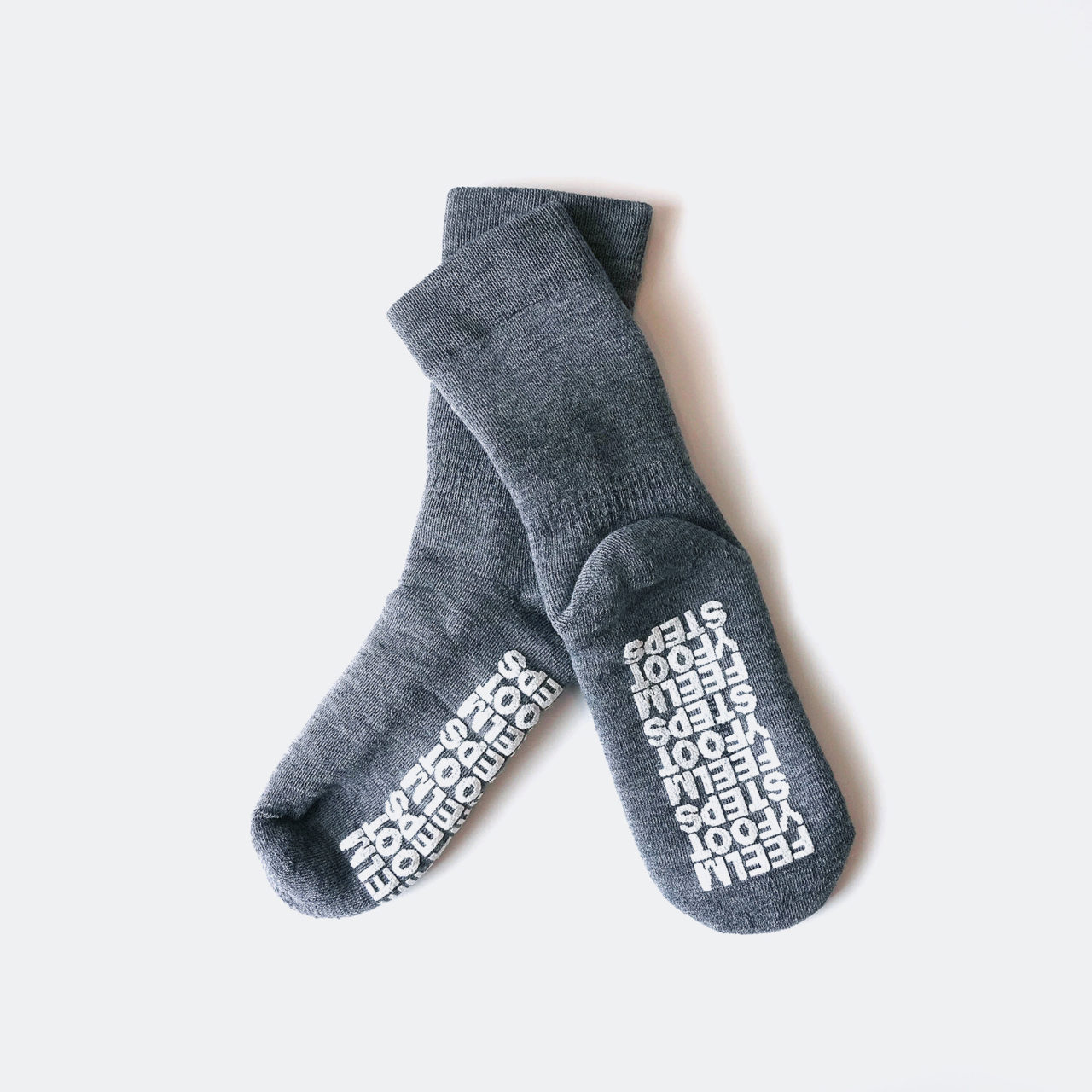 all terry socks SOLID（melange grey） FEEL MY FOOT STEPS