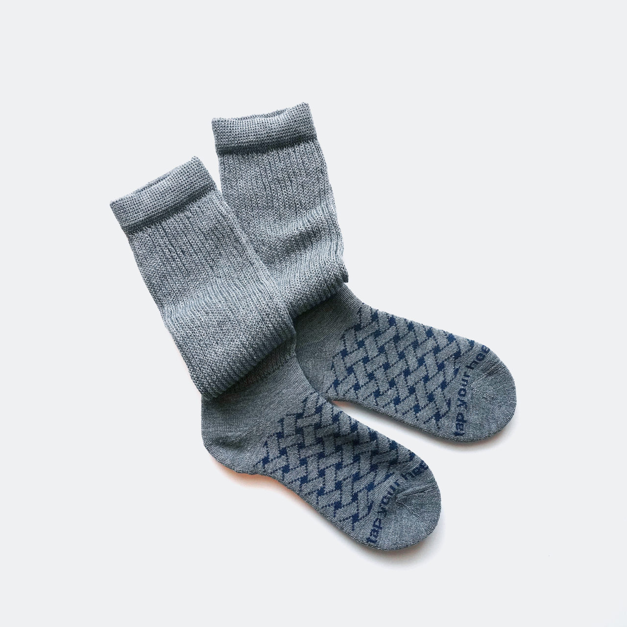 wool loose socks STITCH（melange grey） FEEL MY FOOT STEPS ウールソックス フィンランド製
