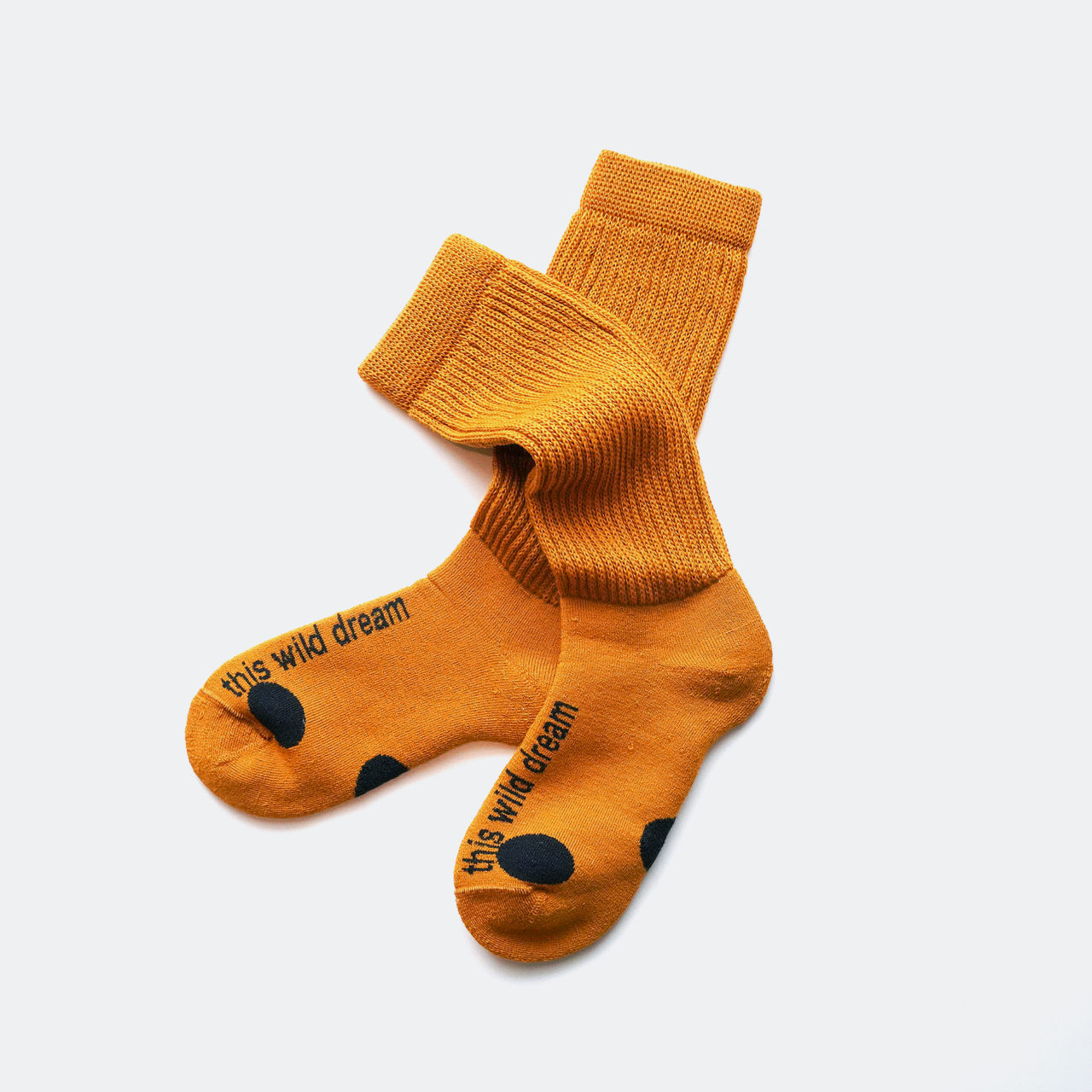 wool loose socks WILD DREAM（dark mustard） FEEL MY FOOT STEPS ウールソックス フィンランド製