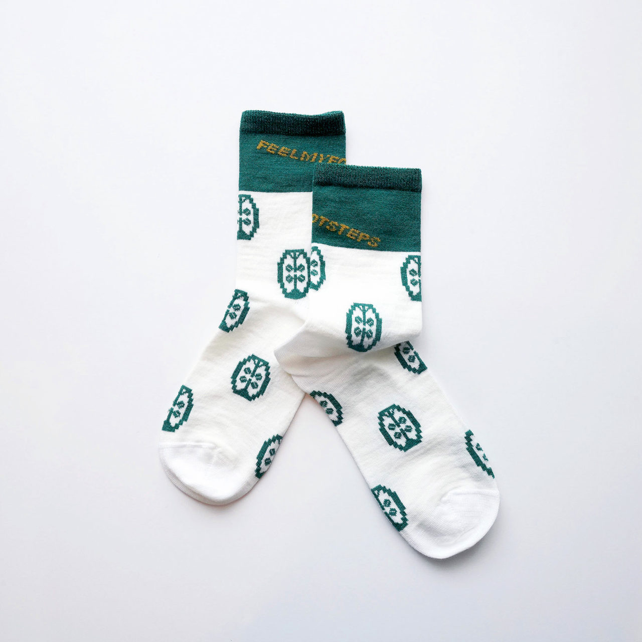 flat socks CLOVER2（off white） FEEL MY FOOT STEPS