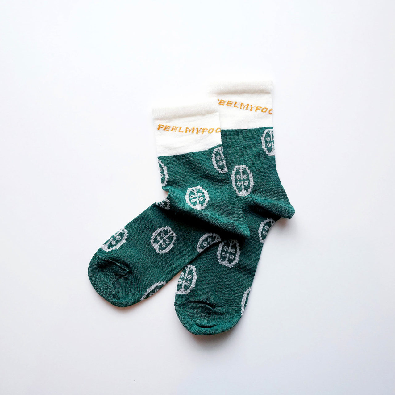 flat socks CLOVER2（forest green） FEEL MY FOOT STEPS ウールソックス フィンランド製