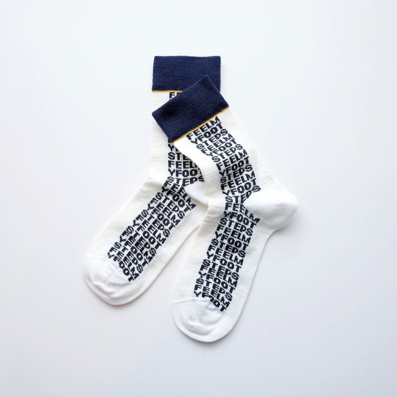 flat socks LETTER2（off white） FEEL MY FOOT STEPS