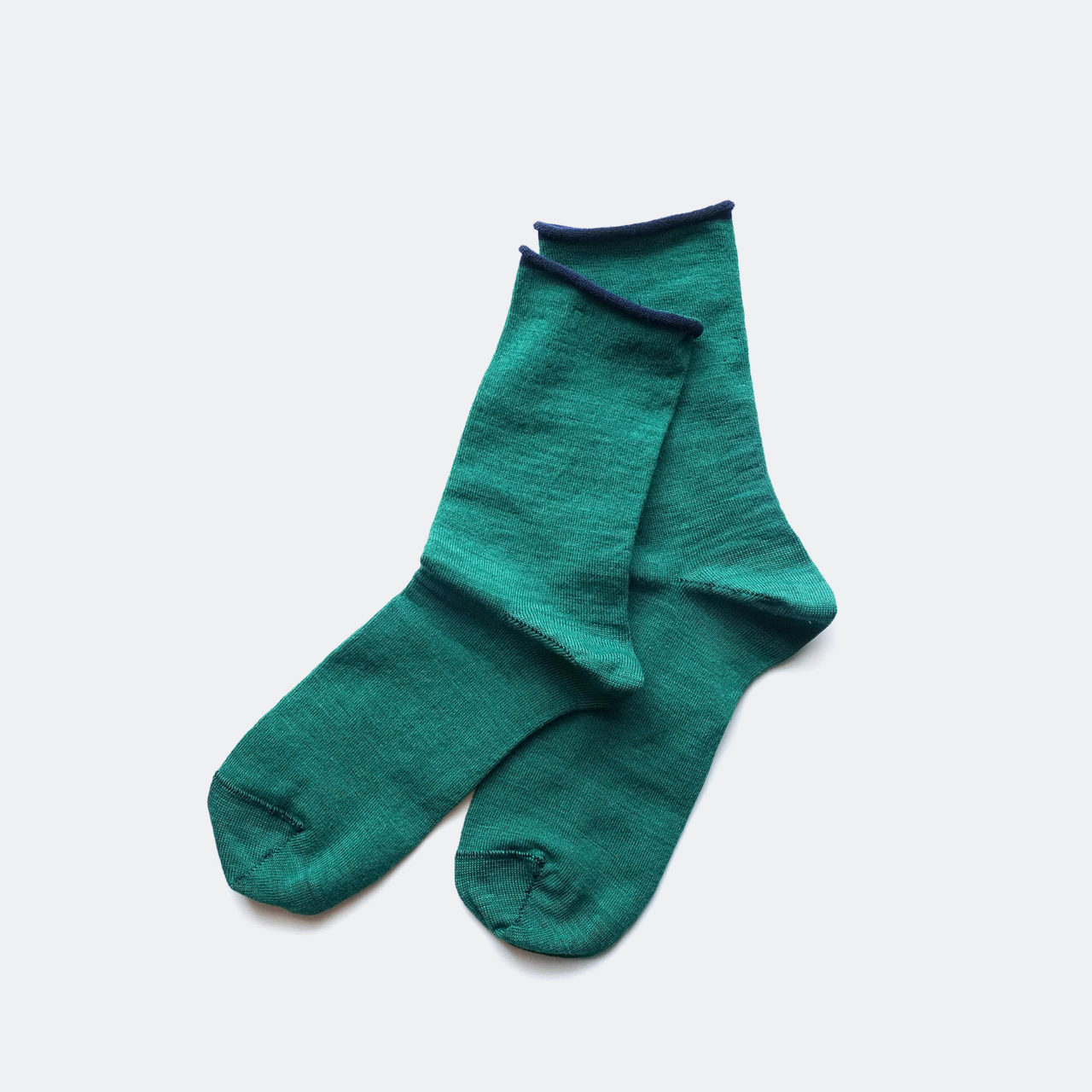 flat socks SIMPLE（forest green）FEEL MY FOOT STEPS ウールソックス フィンランド製