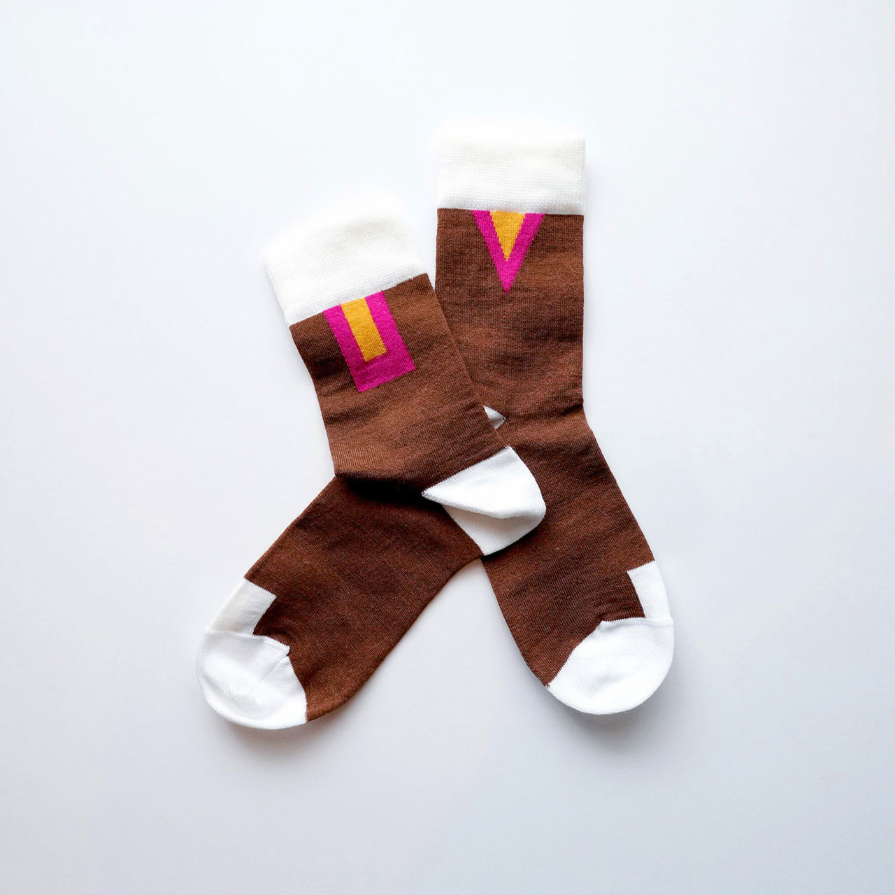 flat socks WINDOW2（dark brown） FEEL MY FOOT STEPS