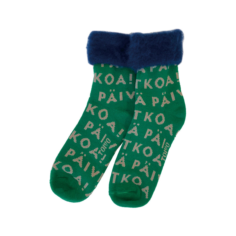 FROM F（フィンランド製モコモコソックス）HYVAA PAIVANJATKA! basic green ※2022年より名称がTOIVOからFROM Fに変わりました。