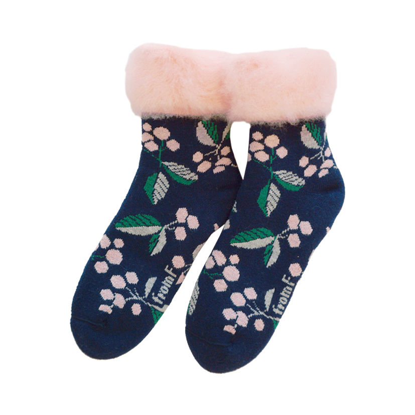 FROM F フィンランド製もこもこソックス marja （ベリー）ネイビー