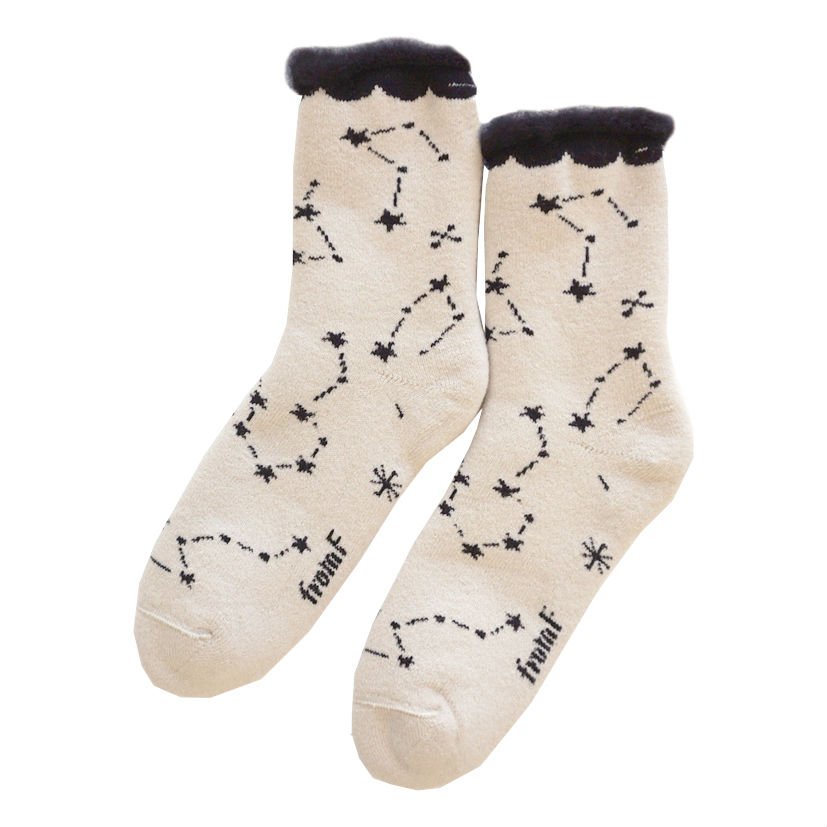 FROM F フィンランド製もこもこソックス planeetta （惑星）ライトベージュ