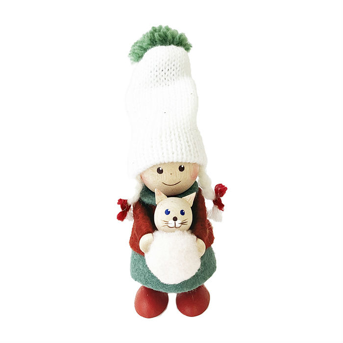 NORDIKA nisse ネコのぬいぐるみを抱えた女の子 Joy to the world ノルディカニッセ