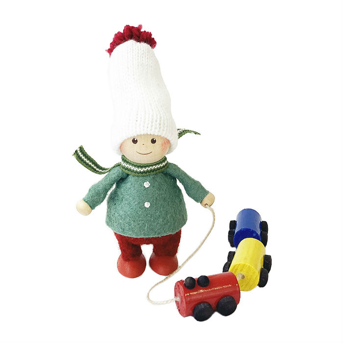 NORDIKA nisse 電車のおもちゃを運ぶ男の子 Joy to the world ノルディカニッセ