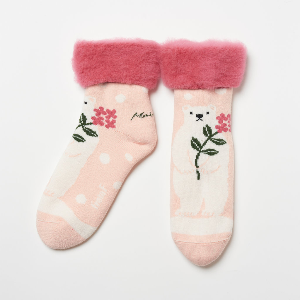 FROM F（フィンランド製モコモコソックス）jaakarhu  / しろくま salmon pink